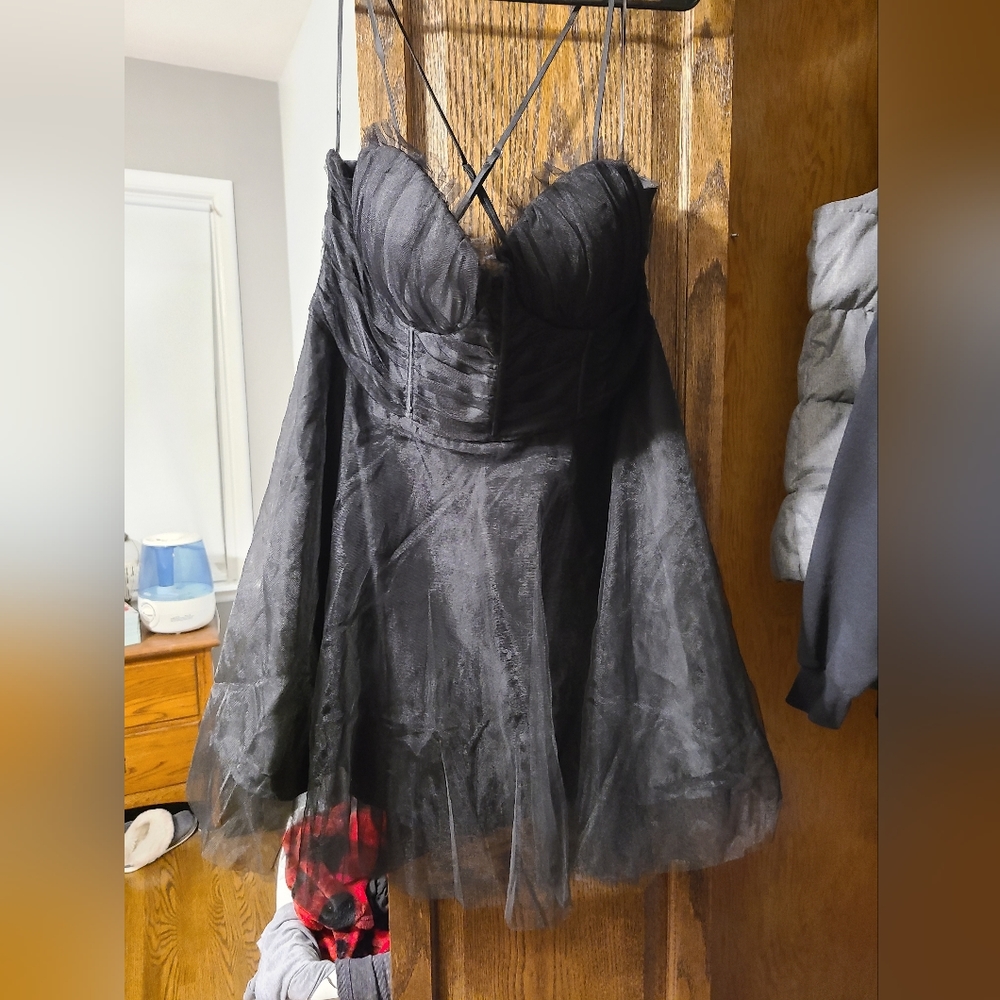 Black Tulle Bustier Dress 1X